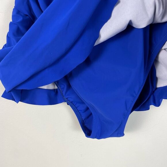 Gottex Profile Size‎ 6 Bandeau Swim Dress One Piece Swimsuit NEW Blue - Picture 6 of 14